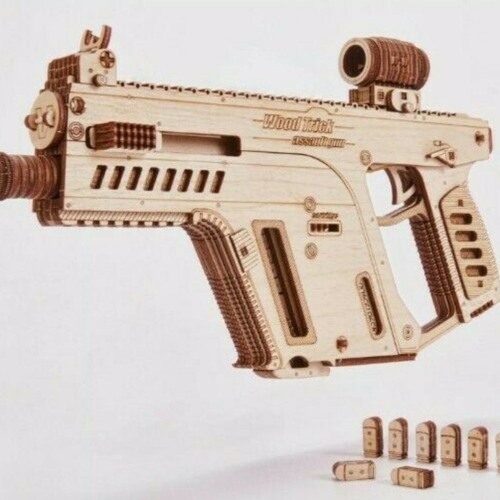 3d puzzle Assault gun Wood Trick mechanic rifle